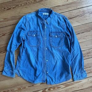 Madewell Denim Shirt, Light Wash, Size L